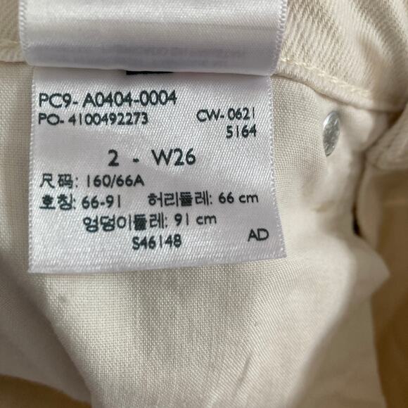 Signature Levis Jeans Womens Size 2 Heritage High Rise Straight White - Picture 6 of 12